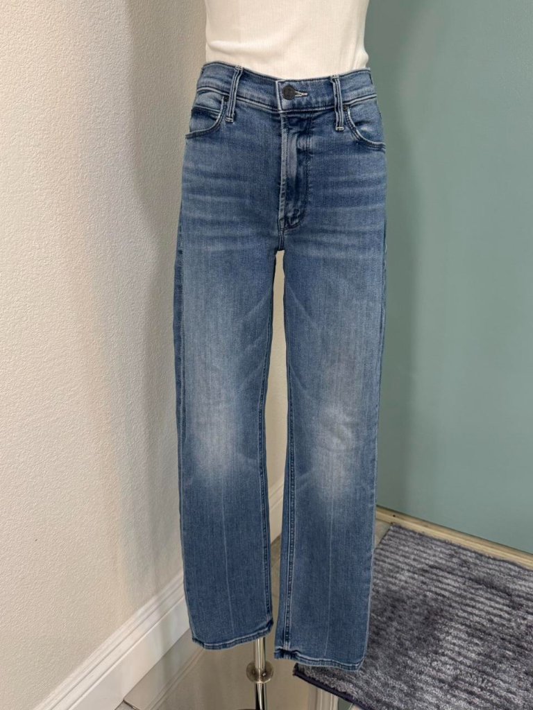 Mother Mid Rise Dazzler Ankle Fray Crop Jeans In The Color We The Animals
